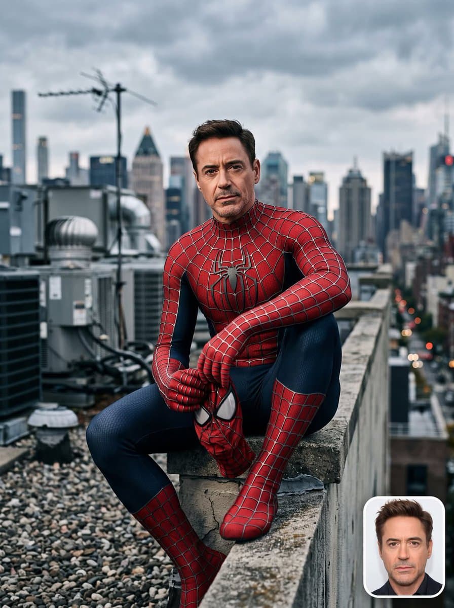 Rooftop Spider-Suit Portrait